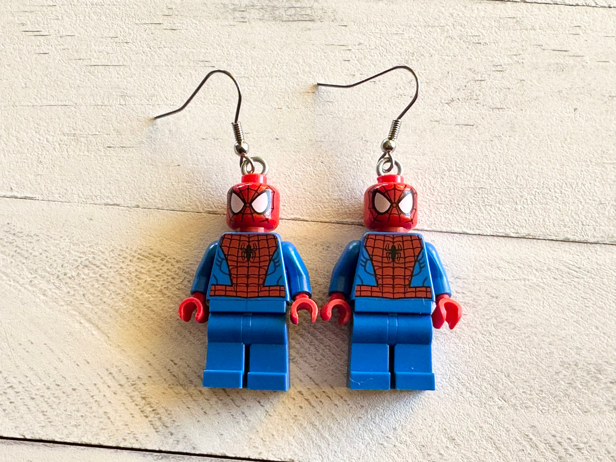 Handmade Lego Spider-Man Mini Fig Earrings – ErinEtc