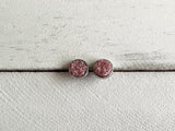 8mm Light Pink Druzy Studs