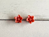 Coral Lily Studs