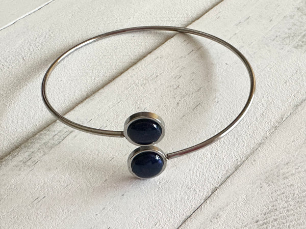 Navy Blue Circle Bracelet