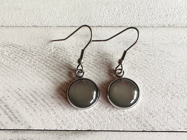 Grey Circle Dangles