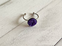 Purple Druzy Ring