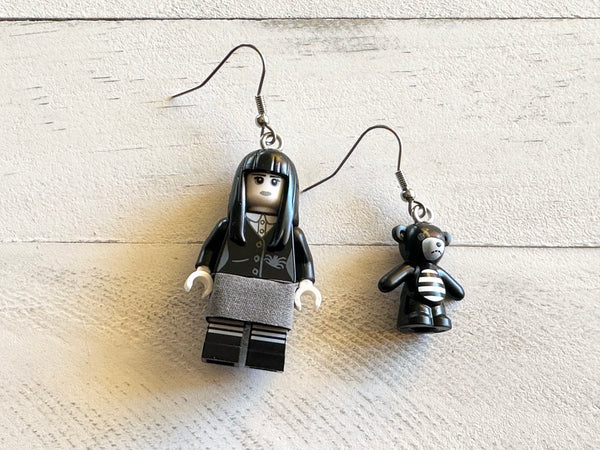Handmade Lego Goth Girl Mini Fig Earrings – ErinEtc