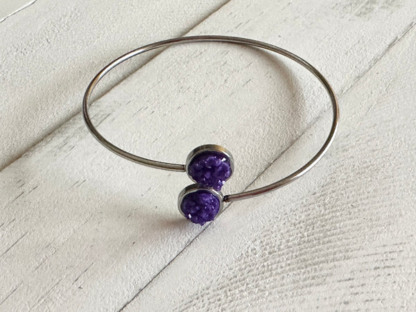 Purple Druzy Bracelet