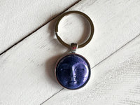 Moon Face Keychain - Blue