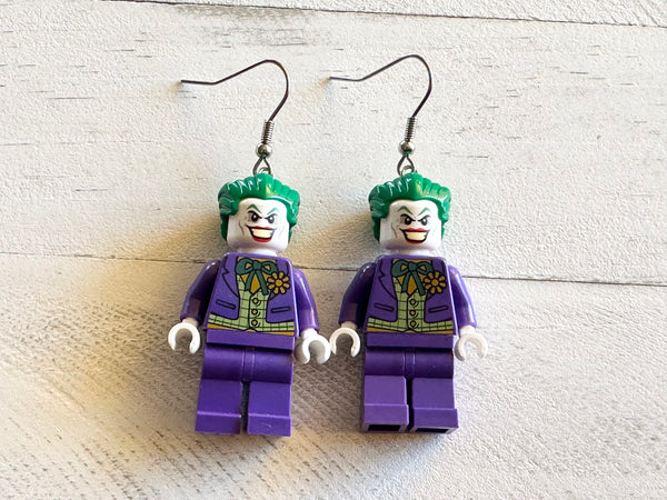 Handmade Lego Joker Mini Fig Earrings – ErinEtc