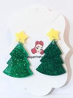Acrylic Christmas Earrings - Christmas Trees