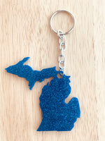 Handmade Resin Keychain - State of Michigan