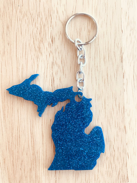 Handmade Resin Keychain - State of Michigan