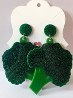 Acrylic Earrings - Broccoli