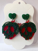 Acrylic Earrings - Poison Apples (green)