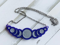 Handmade Resin Necklace - Purple Lunar Phase