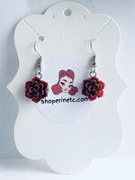 Handmade Resin Earrings - Multi Color Succulent Dangles