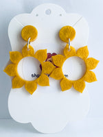 Handmade Resin Earrings - Retro Sunflower Dangles