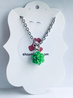 Handmade Resin Necklace - Bright Green Succulent