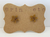 Handmade Resin Earrings - Star Glitter Studs