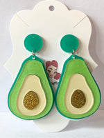 Acrylic Earrings - Avocados