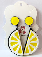 Acrylic Earrings - Lemon Halves