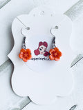 Handmade Resin Earrings - Orange Hibiscus