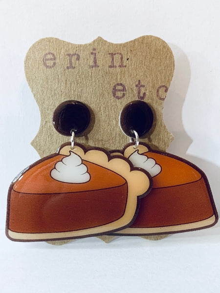 Handmade Dangle Earrings - Pumpkin Pie