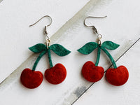 Handmade Resin Earrings - Cherries