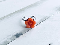 Handmade Resin Ring - Orange Hibiscus