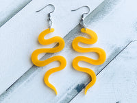Handmade Resin Earrings - Orange Snake Dangles