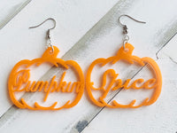 Handmade Resin Earrings - Orange Pumpkin Spice Dangles