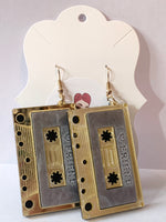 Acrylic Earrings - Cassette Tapes