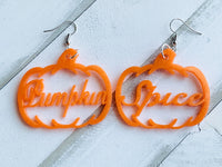 Handmade Resin Earrings - Dark Orange Pumpkin Spice Dangles