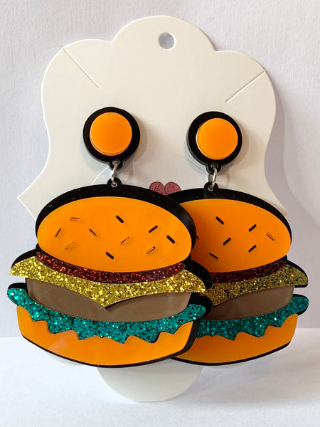 Acrylic Earrings - Hamburgers