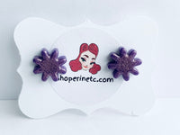 Handmade Resin Earrings - Chunky Purple Star Studs