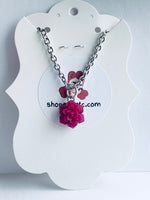 Handmade Resin Necklace - Pink Glitter Succulent