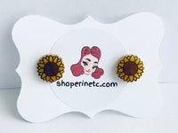 Handmade Resin Earrings - Sunflower Studs