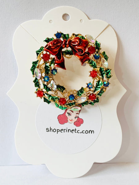 Holiday Brooch - Christmas Wreath
