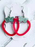 Handmade Resin Earrings - Strawberry Dangles