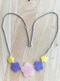 Handmade Resin Necklace - Spring Flowers