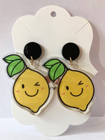 Acrylic Earrings - Cartoon Lemons