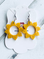 Handmade Resin Earrings - Sunflower Dangles